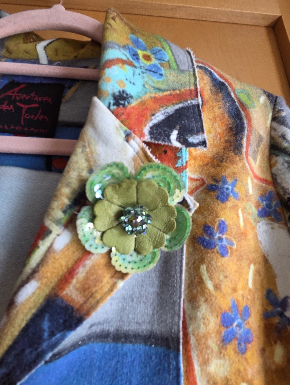 Aventures des Toiles Art Blazer Wearable Art Size 40 Rare Collector Piece - Picture 5 of 11